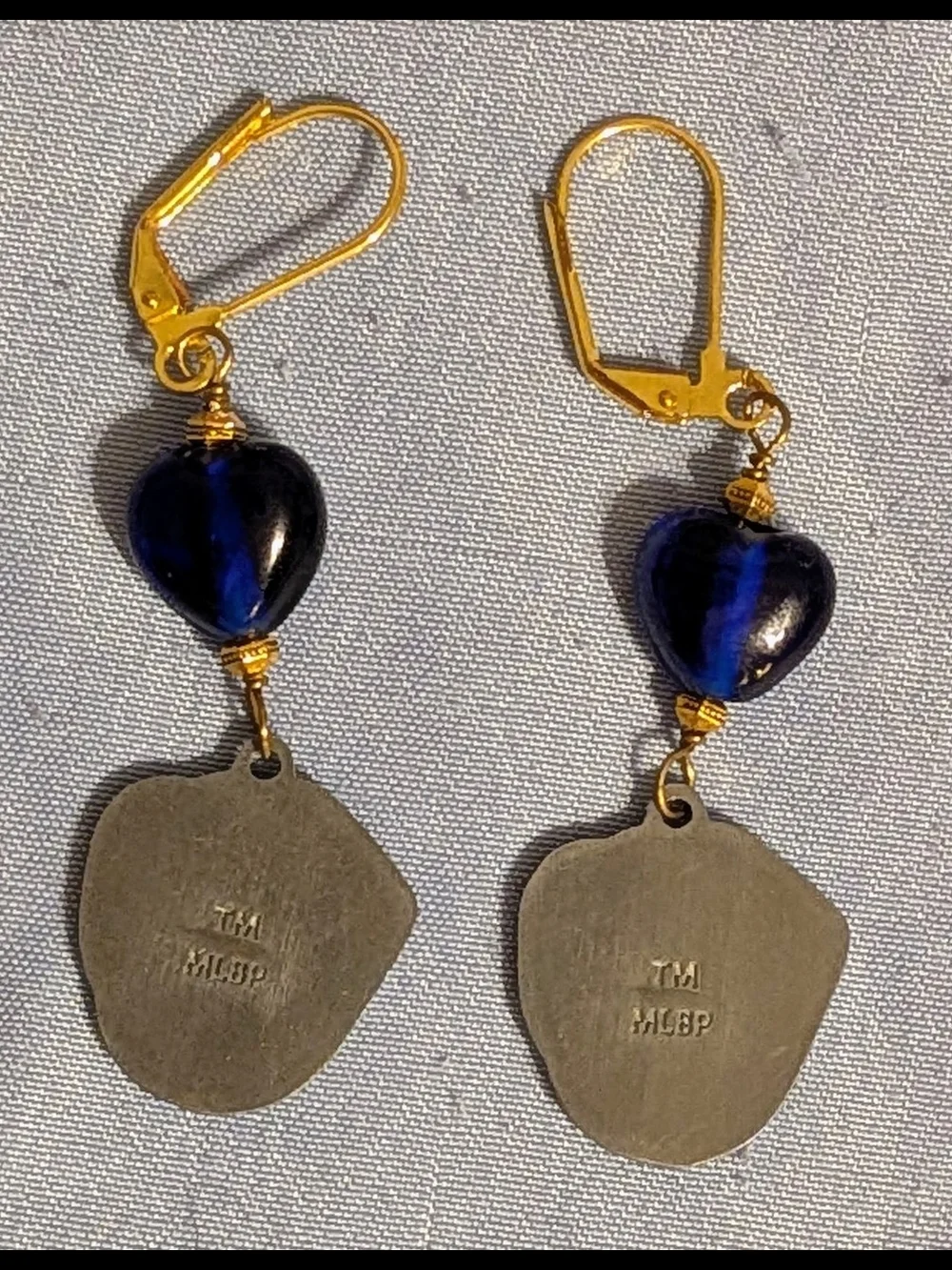 Milwaukee Brewers Baseball Dangle Earrings, Blue & Yellow, One of a Kind Design